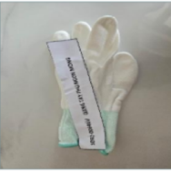 Gang tay màu trắng phủ PU ngón tay, có viền